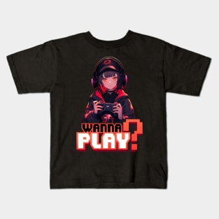 Gamer Girl wants to Play – Anime Wallpaper Kids T-Shirt